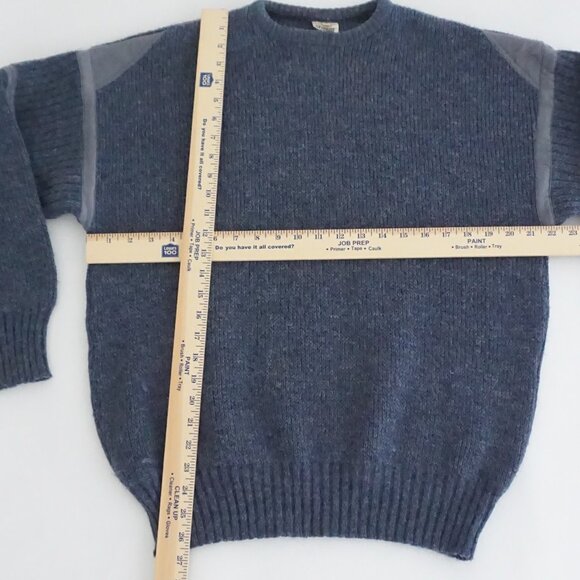 Vintage Chewitt Heather Blue Knit Sweater Minimalist Old Money Cabincore L - Picture 3 of 9